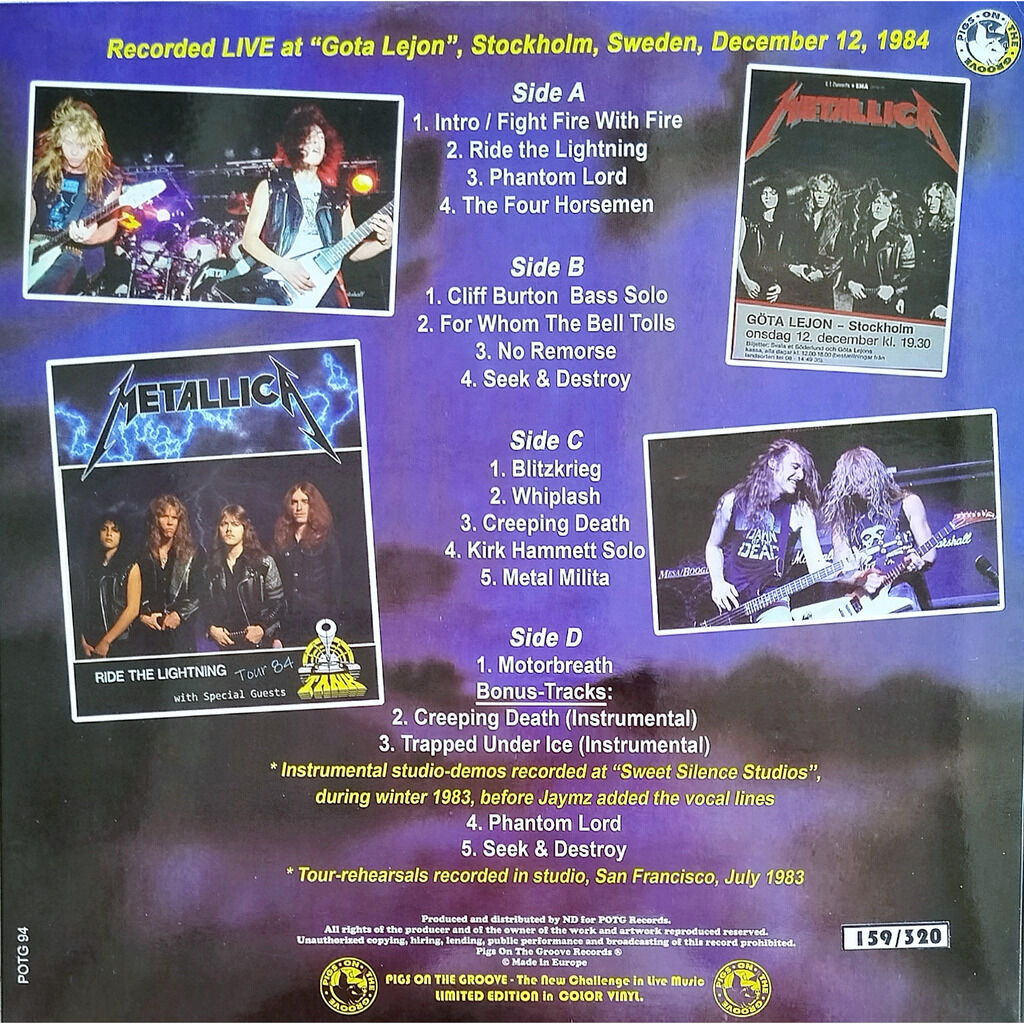  Metallica  -  trapped in stockholm -crystal / yellow vinyl 