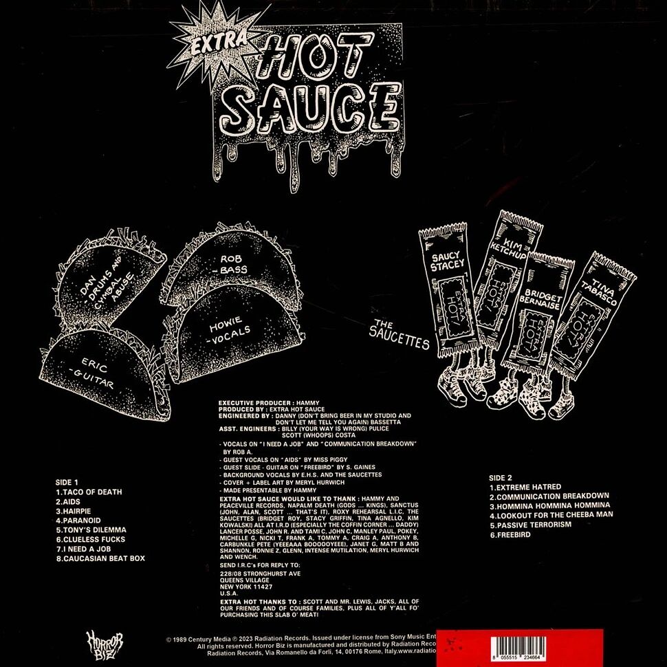  Extra Hot Sauce  -  taco of death -red vinyl 
