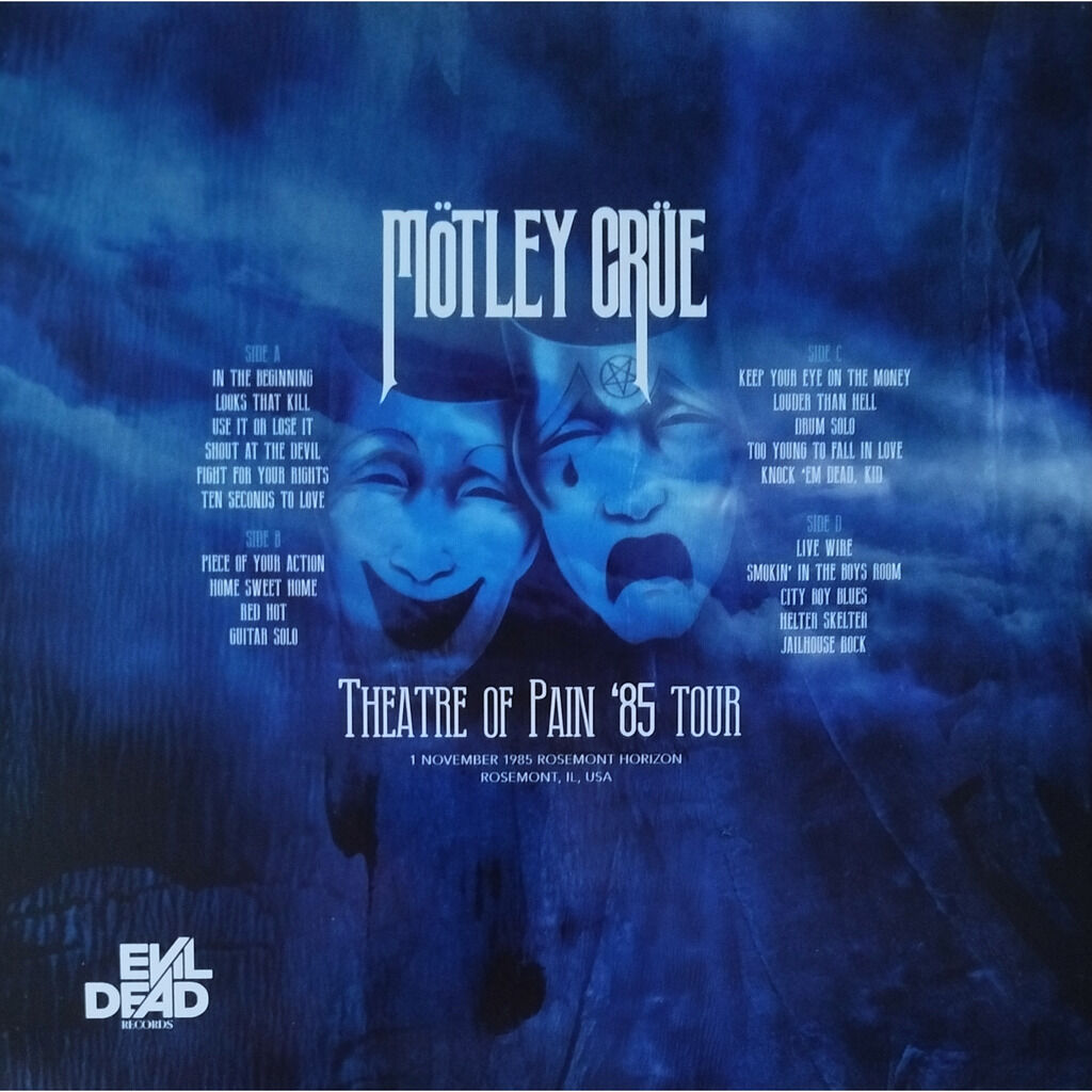  Mötley Crüe  -  theatre of pain '85 tour -clear smoke vinyl 