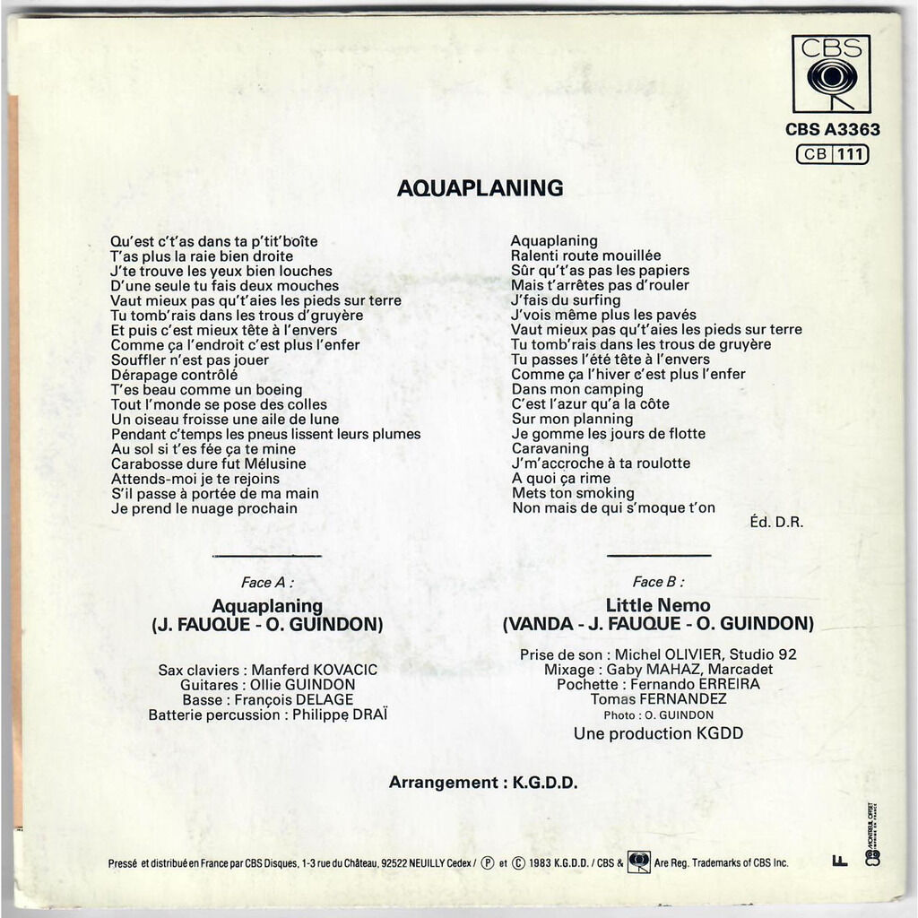  Vanda Et Ses Sirènes  -  aquaplaning 