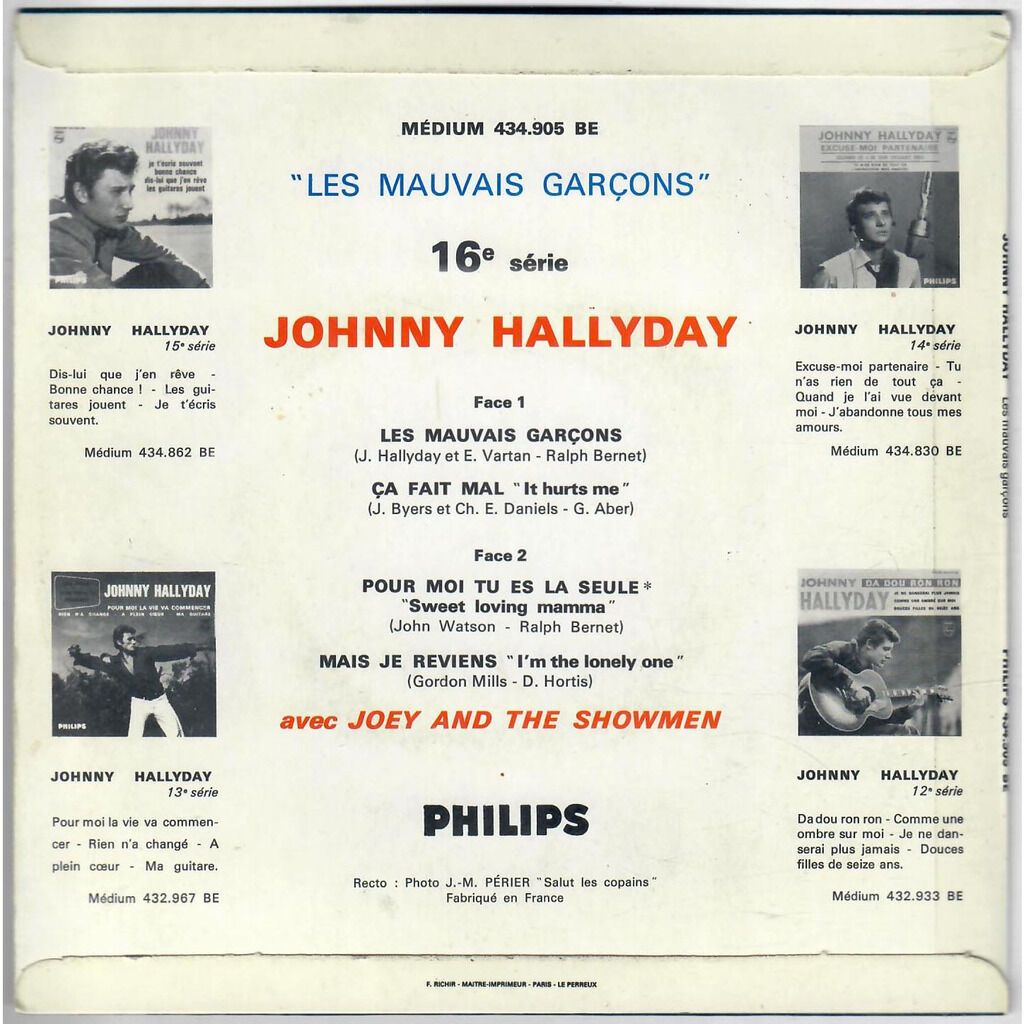  Johnny Hallyday  -  les mauvais garçons 
