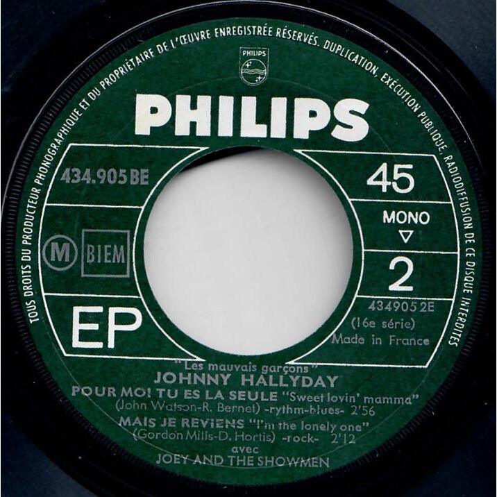  Johnny Hallyday  -  les mauvais garçons 