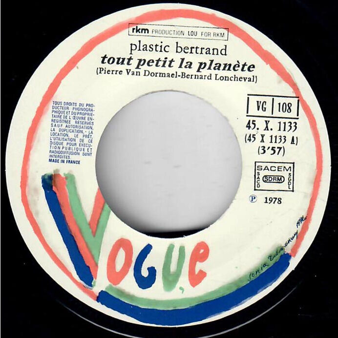  Plastic Bertrand  -  tout petit la planète / c'est le rock 'n' roll 