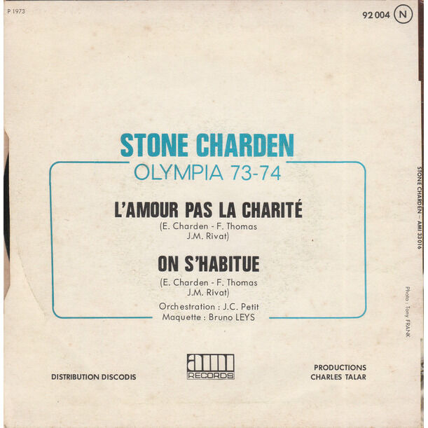  STONE ET ERIC CHARDEN  -  l'amour pas la charité... 