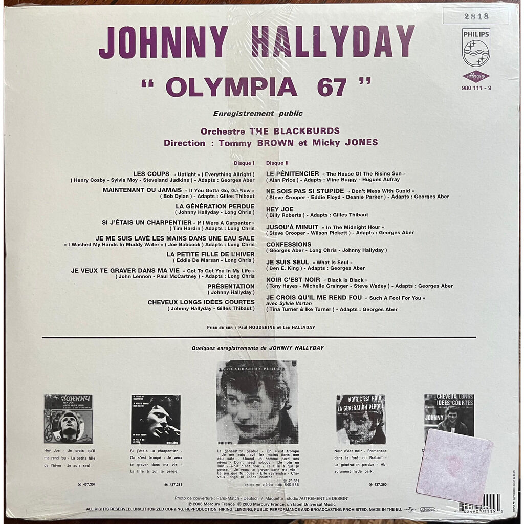  Johnny Hallyday  -  olympia 67 