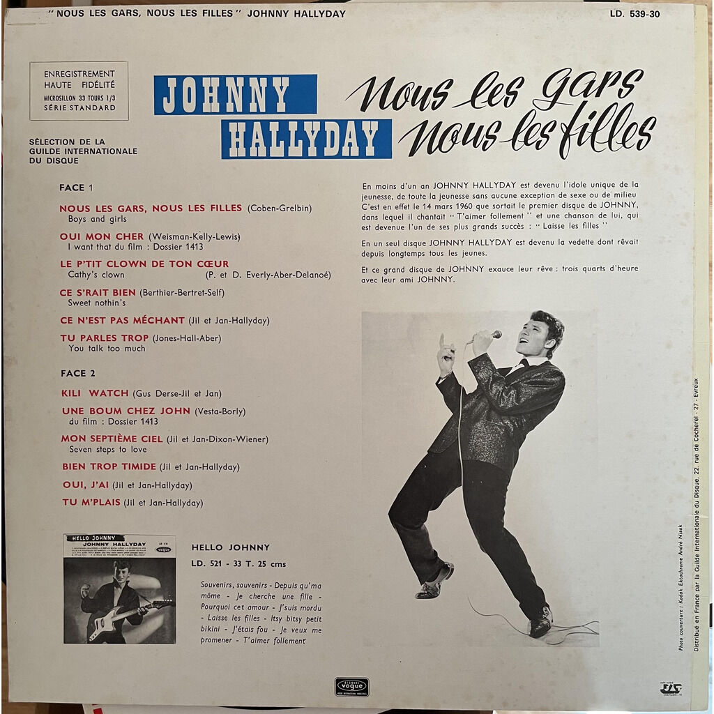  Johnny Hallyday  -  nous les gars nous les filles 