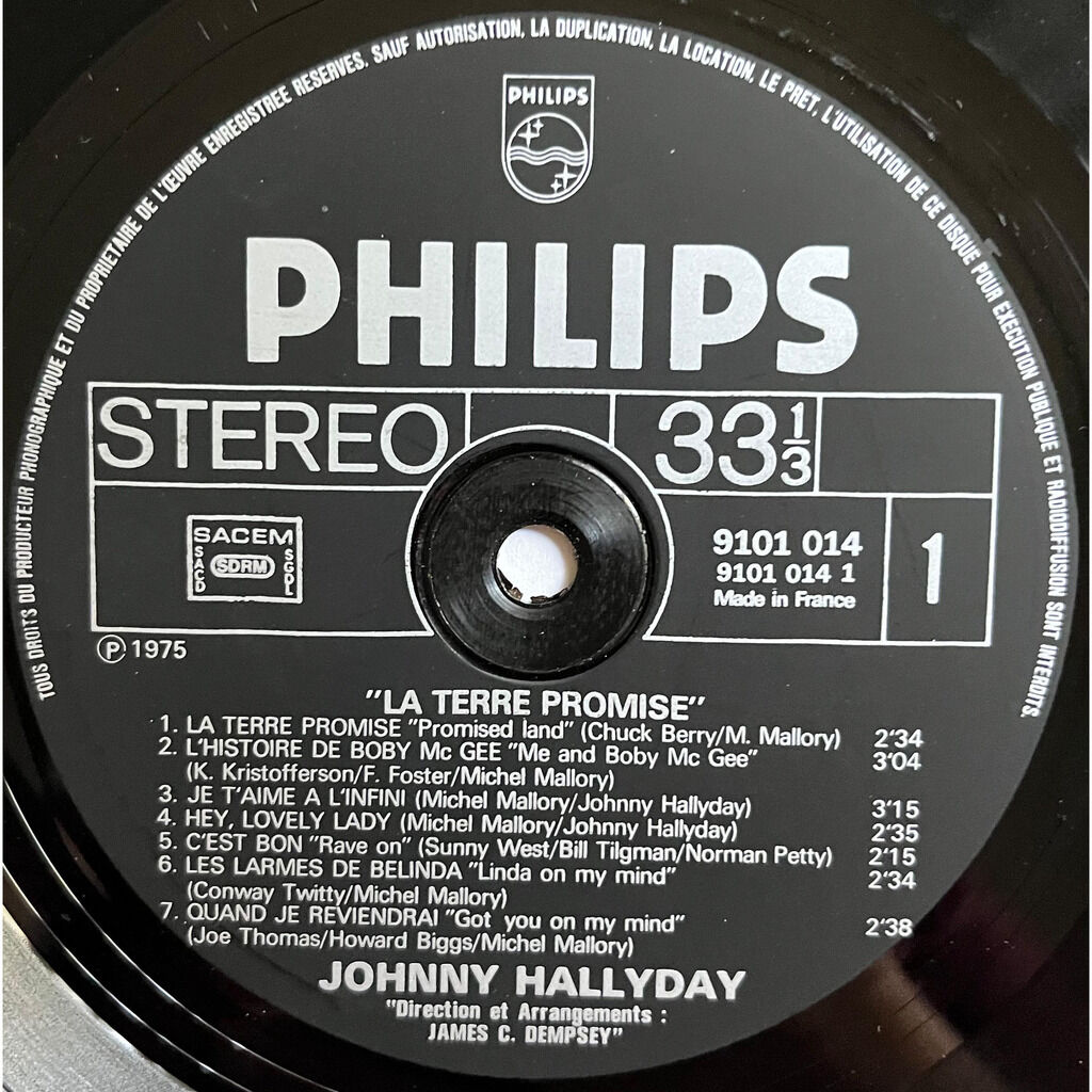 Johnny Hallyday  -  la terre promise 