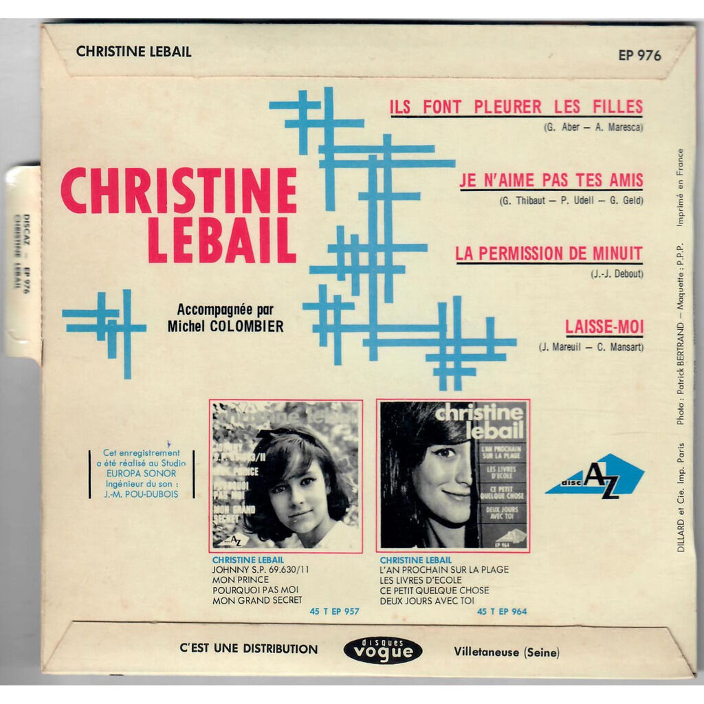  Christine Lebail  -  ils font pleurer les filles 