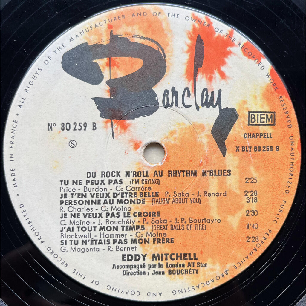  Eddy Mitchell Accompagné Par London All Star  -  du rock n'roll au rhythm n'blues 