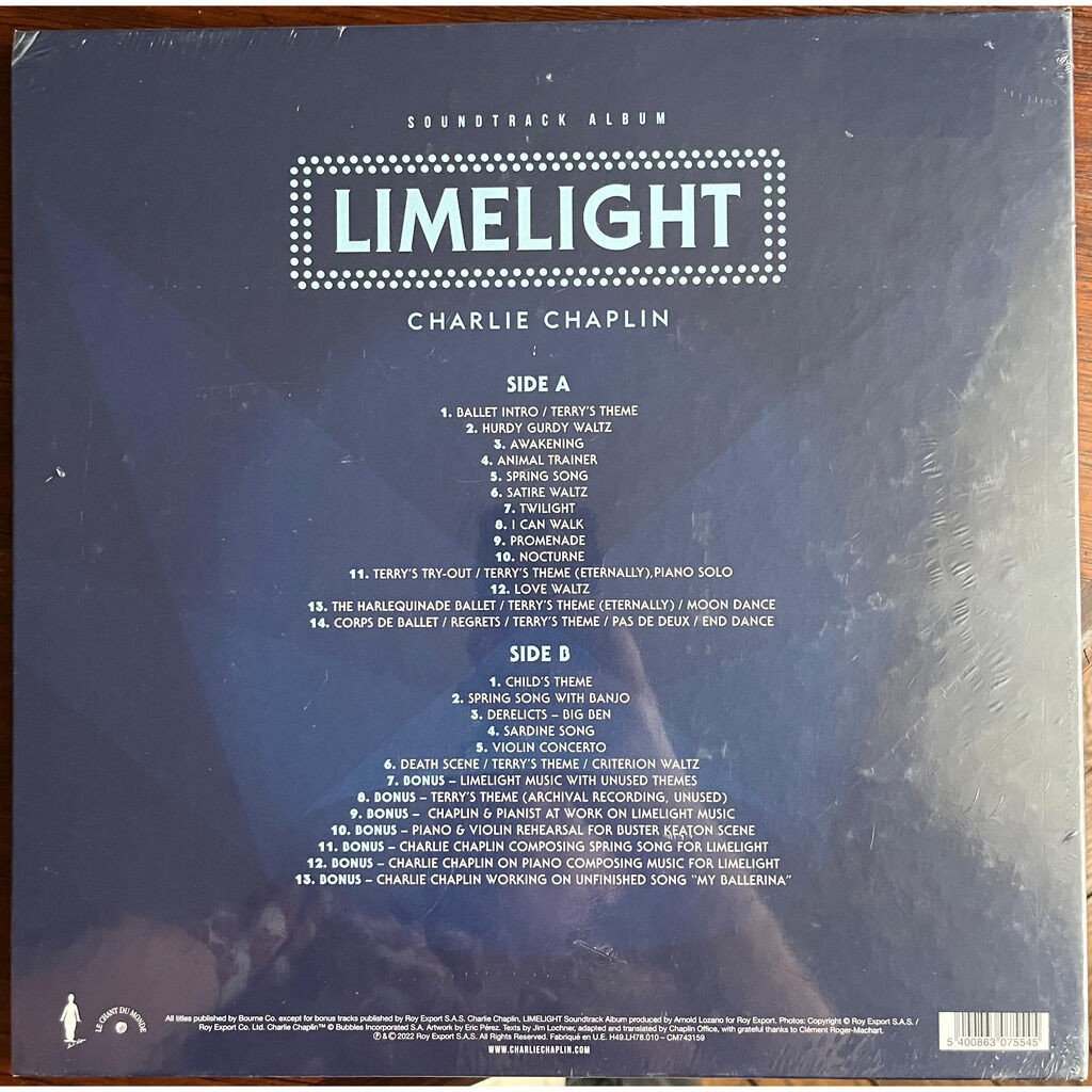  Charlie Chaplin  -  limelight - soundtrack album 