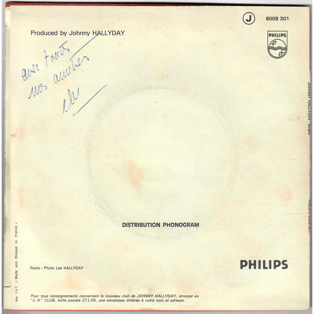  Johnny Hallyday  -  avant / tu peux partir si tu le veux 