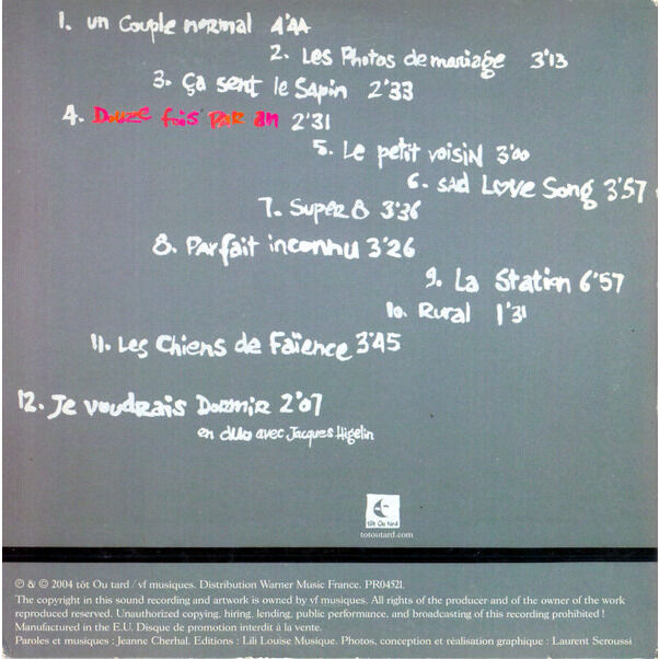  JEANNE CHERHAL  -  douze fois par an 