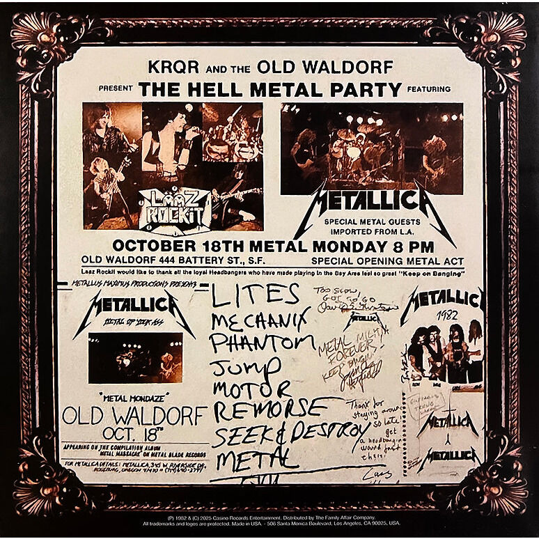  Metallica  -  the old waldorf 1982 definitive edition -crystal vinyl 