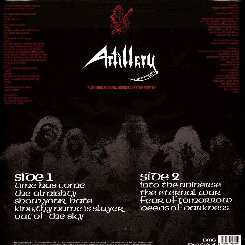  Artillery  -  fear of tomorrow - blade bullet coloured vinyl 