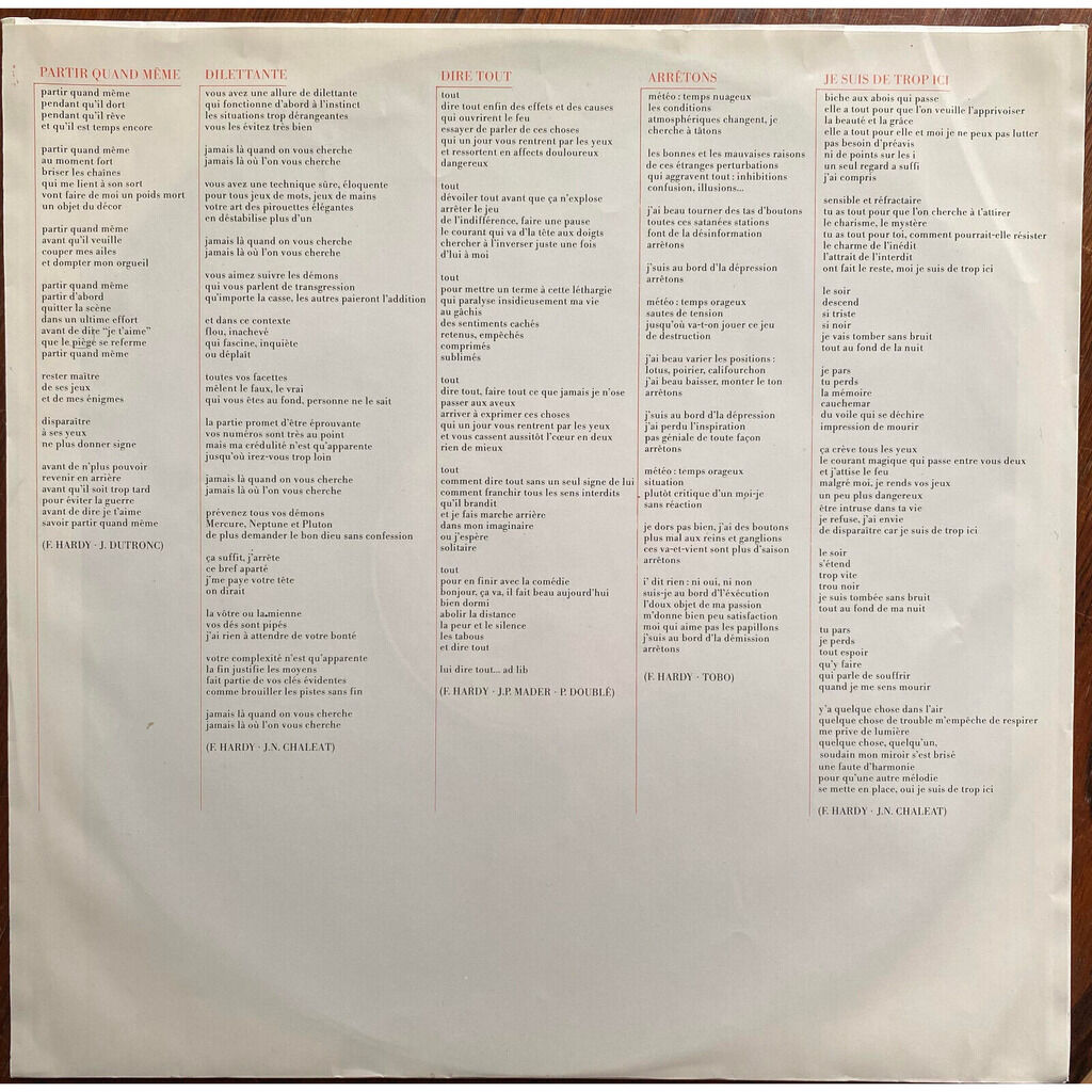  Françoise Hardy  -  décalages 