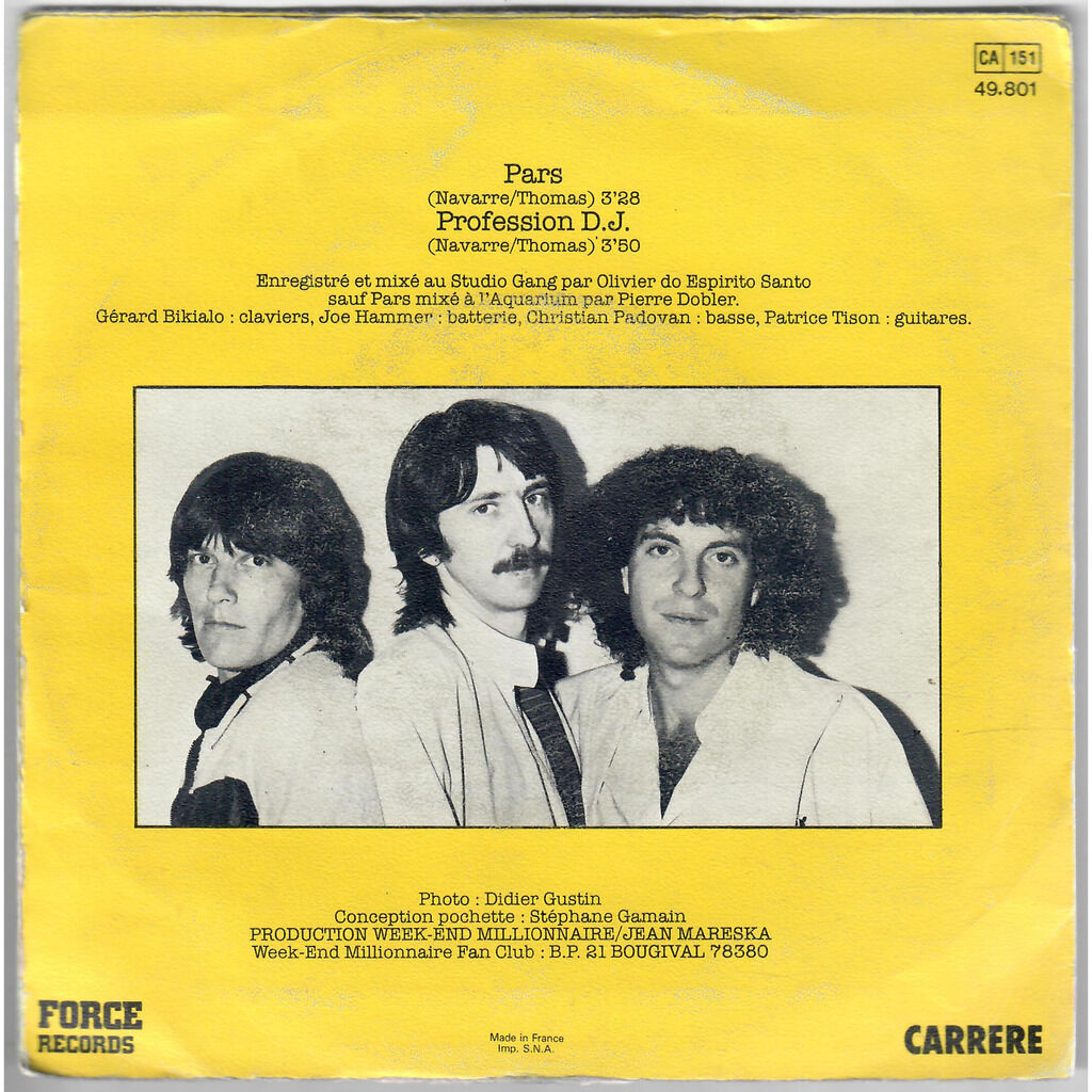  Weekend Millionnaire  -  pars / profession d.j. 