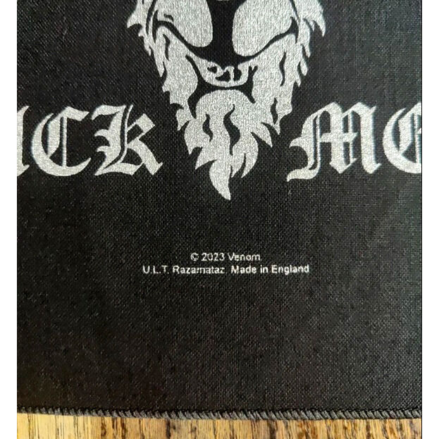  venom  -  black metal official back patch silver printed 2023 razamataz 