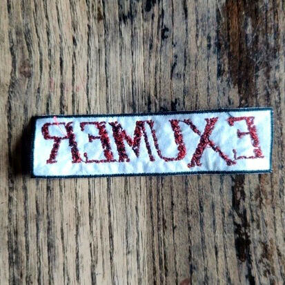  exhumer  -  red logo patch 
