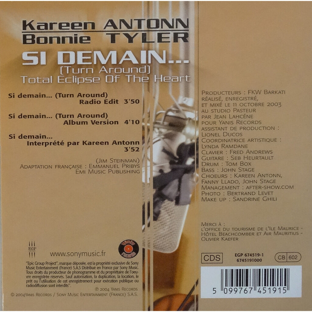 KAREEN ANTONN / BONNIE TYLER  -  si demain... (turn around) 