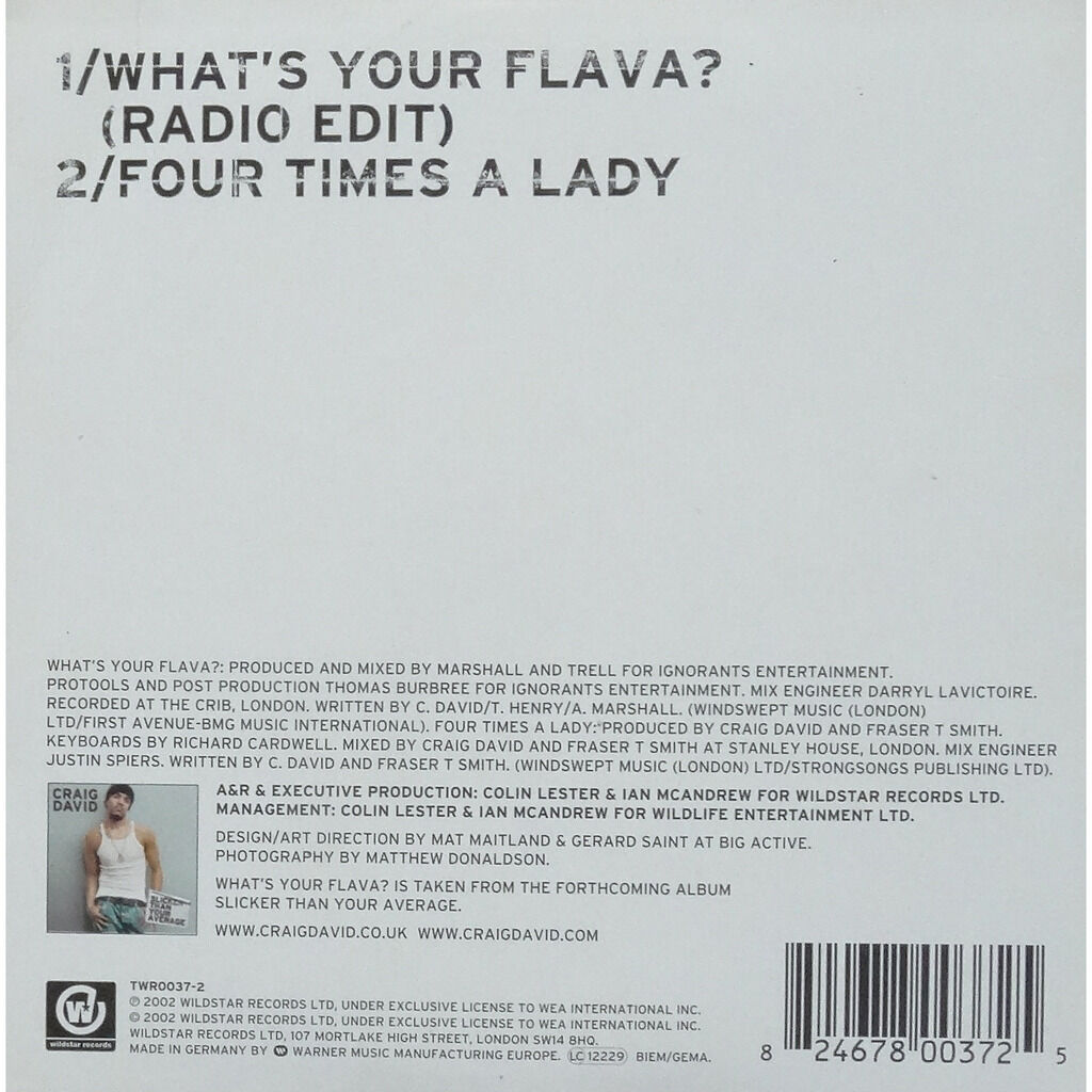  CRAIG DAVID  -  what's your flava? 