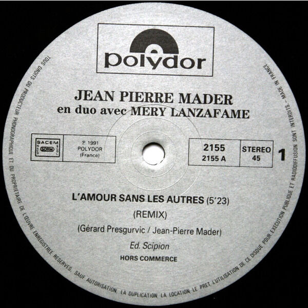  JEAN-PIERRE MADER & MERY LANZAFAME  -  l'amour sans les autres 