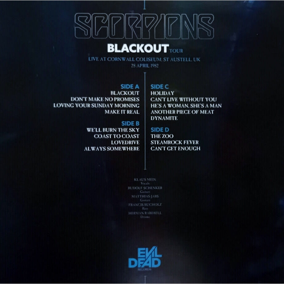  Scorpions  -  blackout tour -black vinyl 