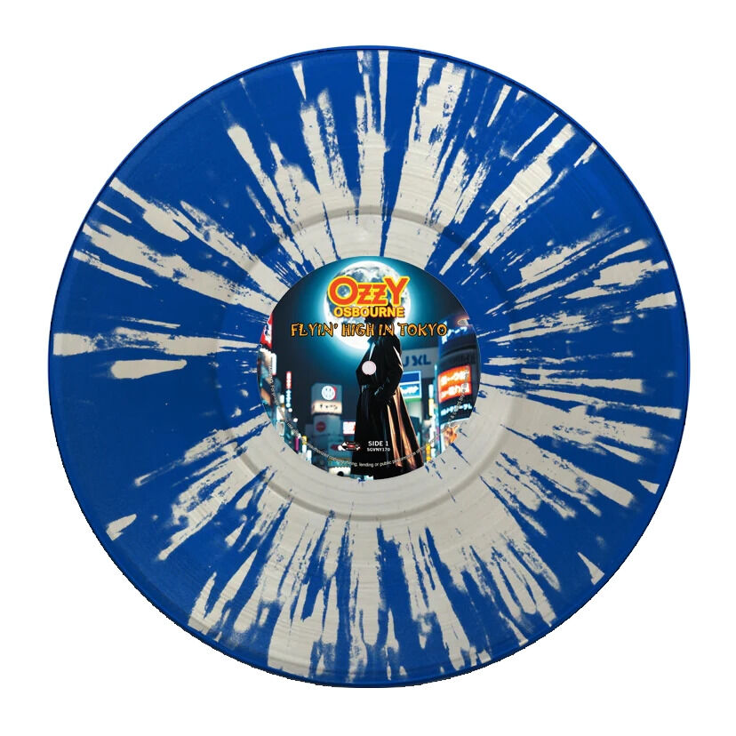  Ozzy Osbourne  -  flyin' high in tokyo -blue with white splatter 