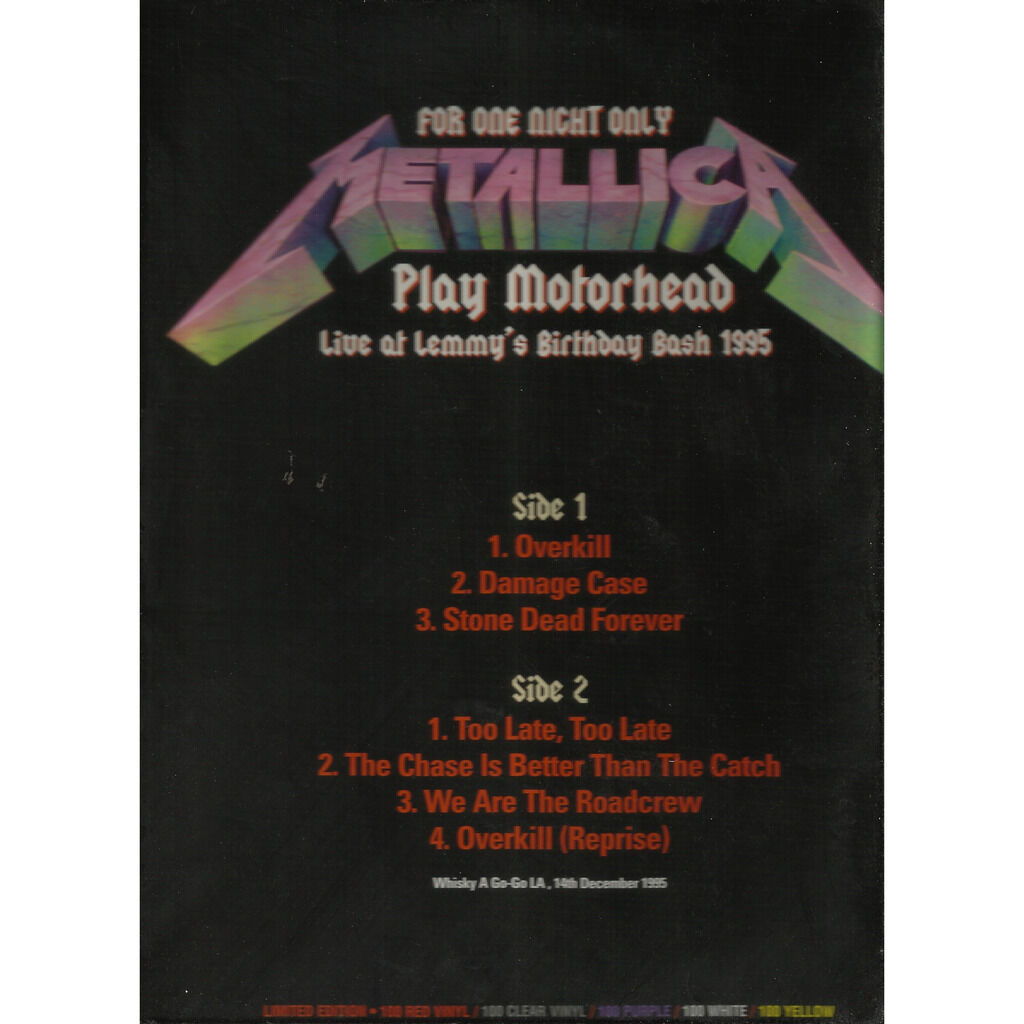  metallica motorhead  -  live at lemmy's birthday bash 1995 