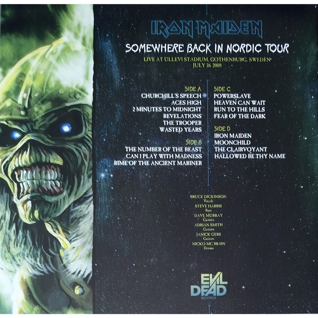  Iron Maiden  -  somewhere back in nordic tour -splatter vinyls 