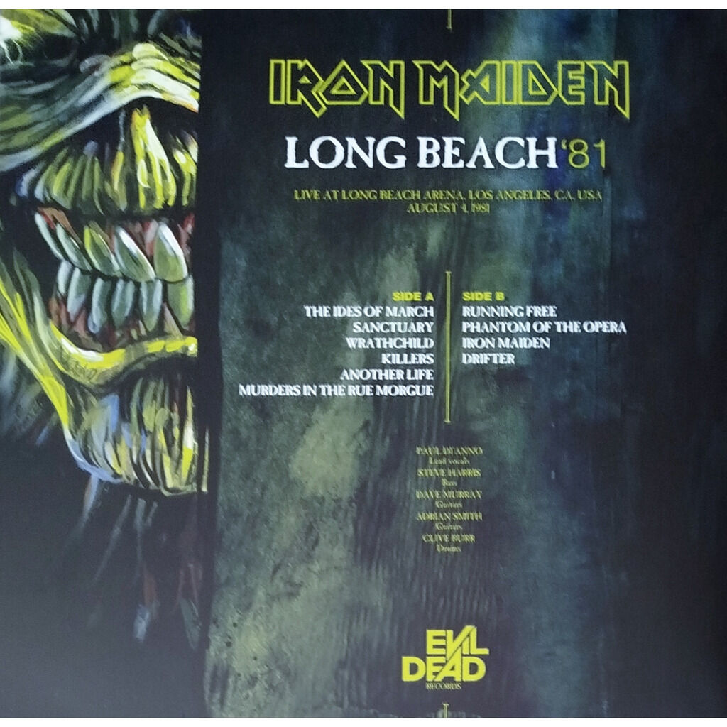  Iron Maiden  -  long beach '81 -smoke dark green vinyl 