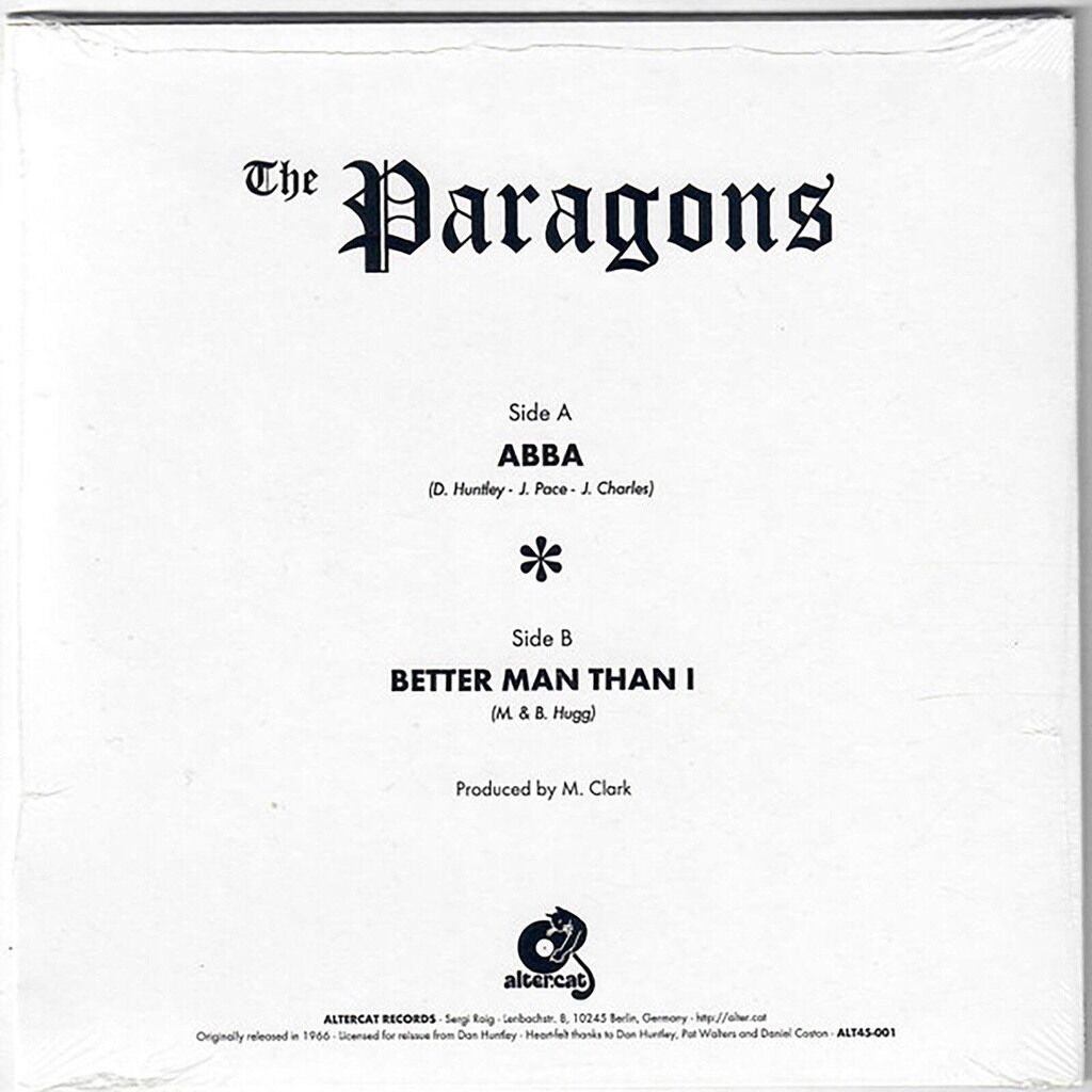  The Paragons (3)  -  abba b/w better man than i 