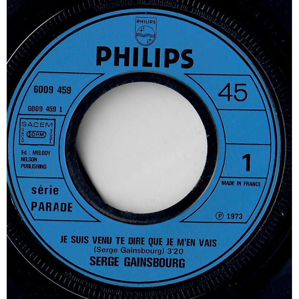  Serge Gainsbourg  -  je suis venu te dire que je m'en vais 