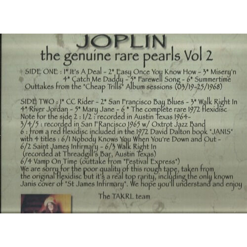  janis joplin  -  the genuine rare pearls vol 2 