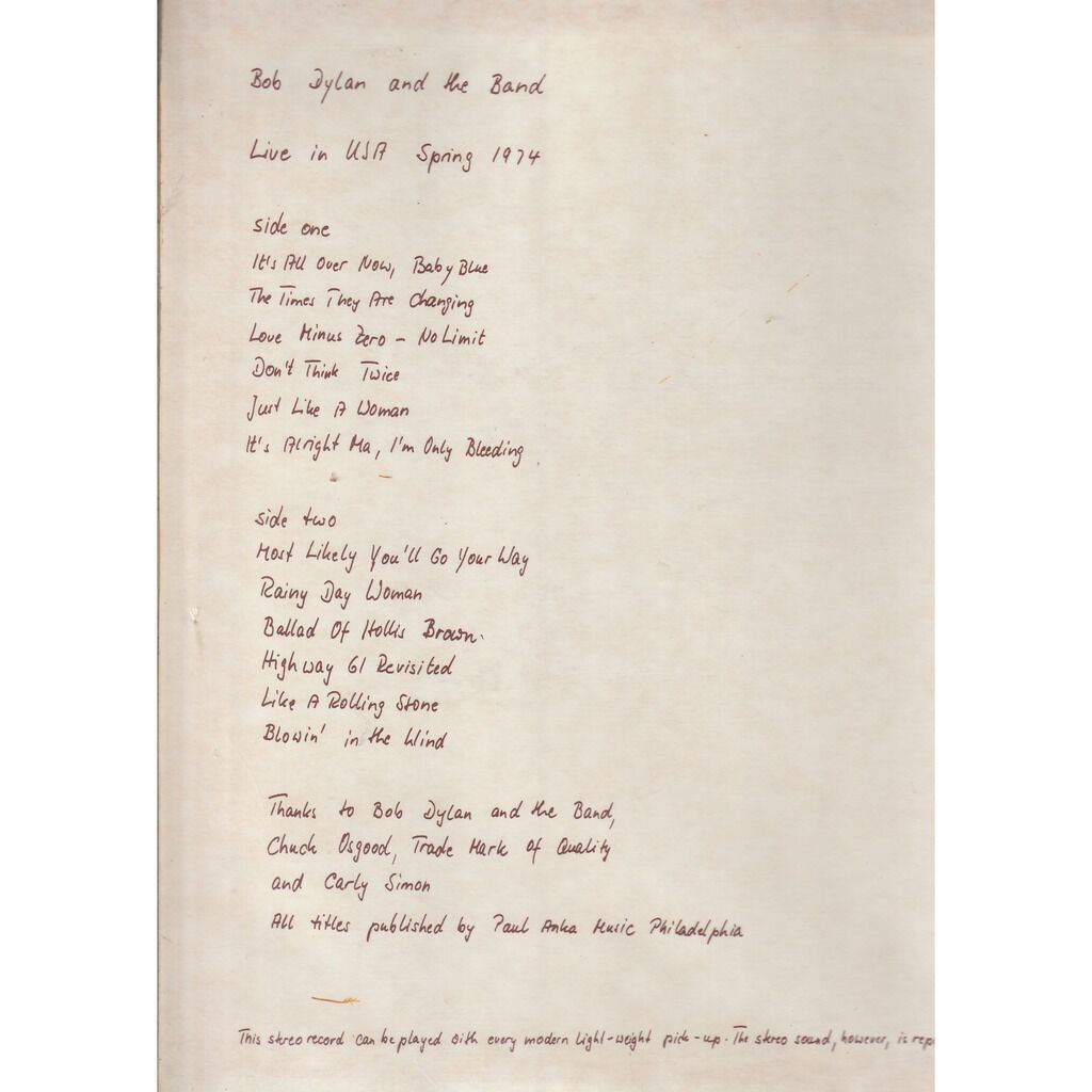  bob dylan  -  live 1974 