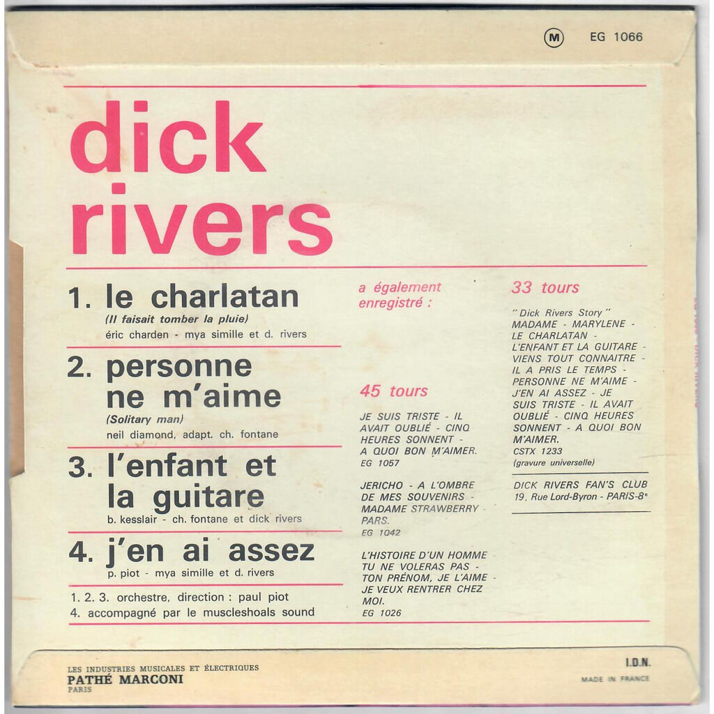  Dick Rivers  -  le charlatan 