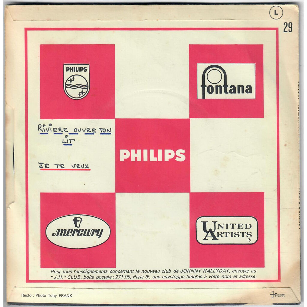  Johnny Hallyday  -  rivière... ouvre ton lit / je te veux 