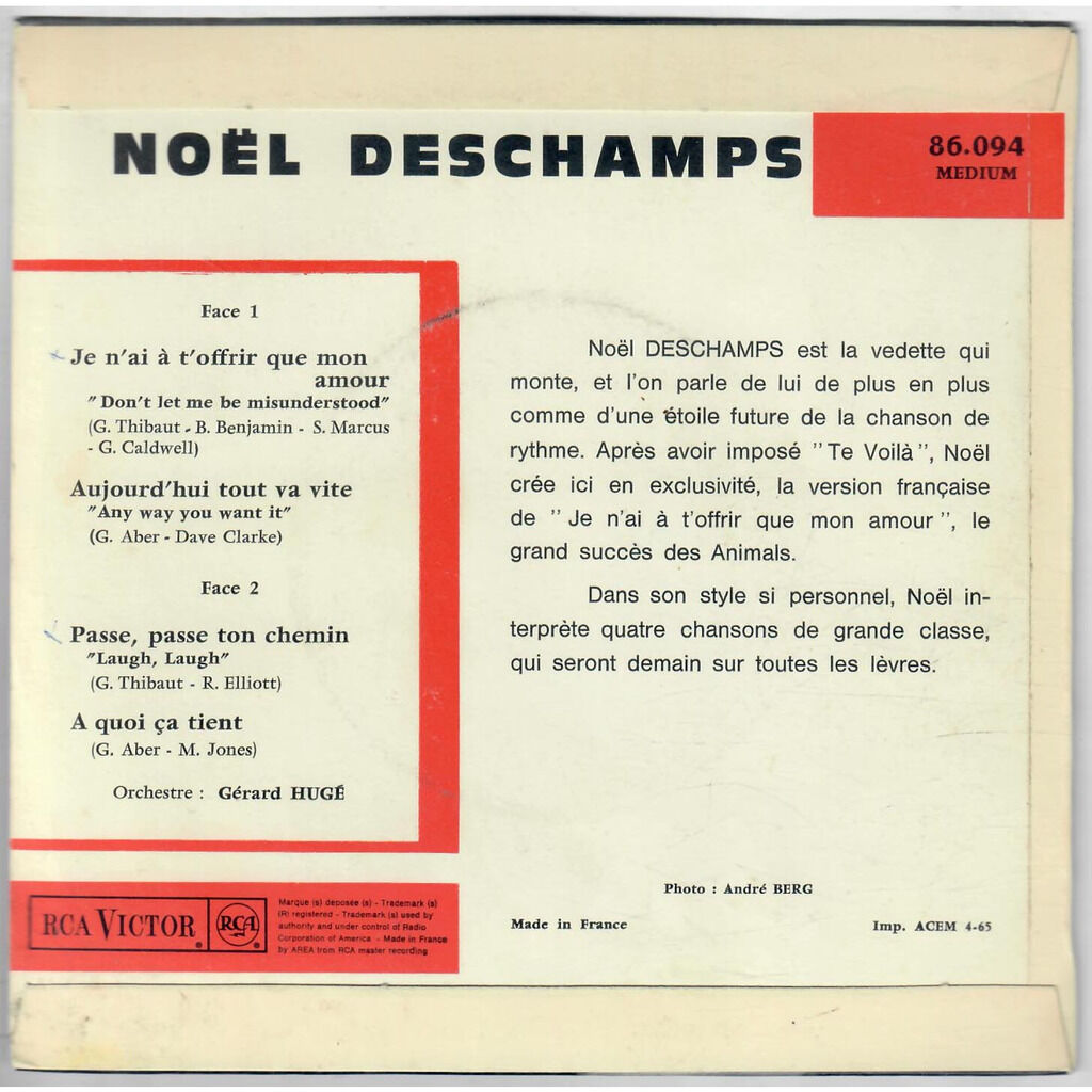  Noel Deschamps  -  je n'ai à t'offrir que mon amour 