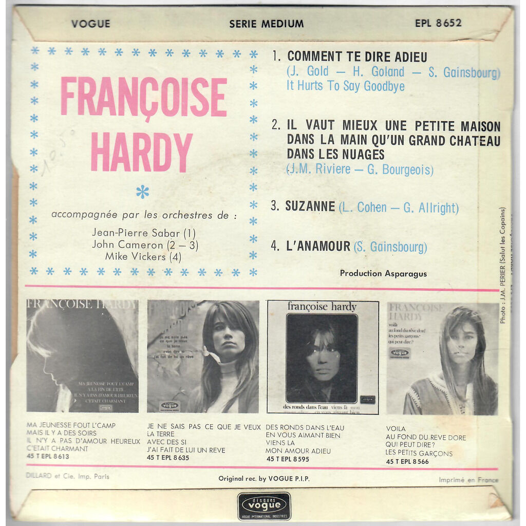  Françoise Hardy  -  comment te dire adieu 