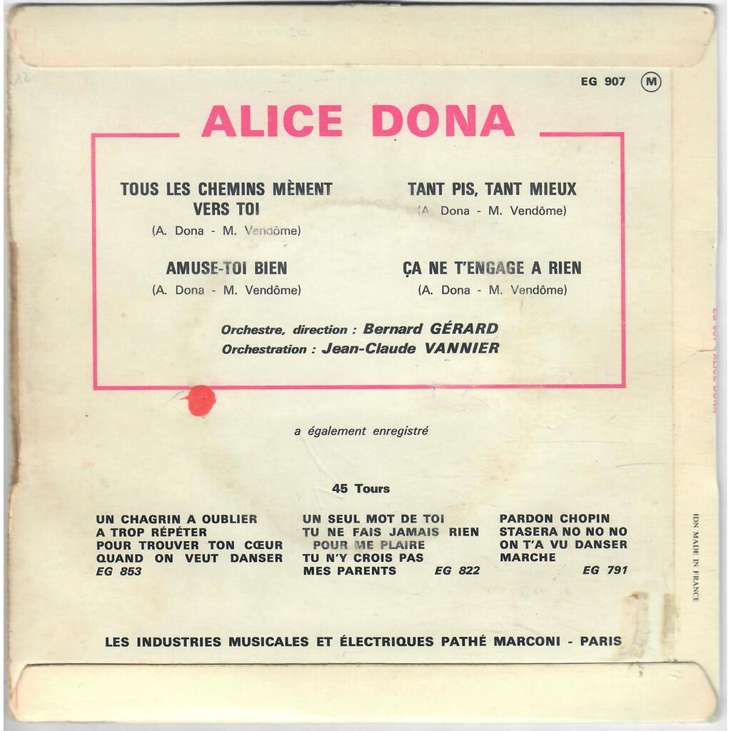  Alice Dona  -  tous les chemins mènent vers toi 