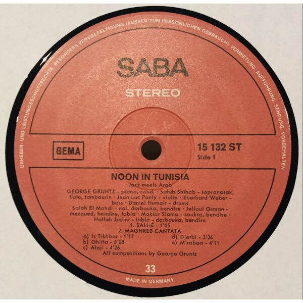  George Gruntz  -  noon in tunisia 