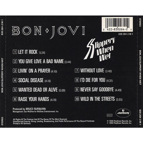  Bon Jovi  -  slippery when wet 