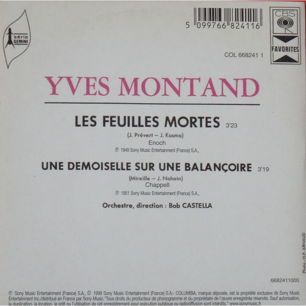  YVES MONTANT  -  les feuilles mortes 