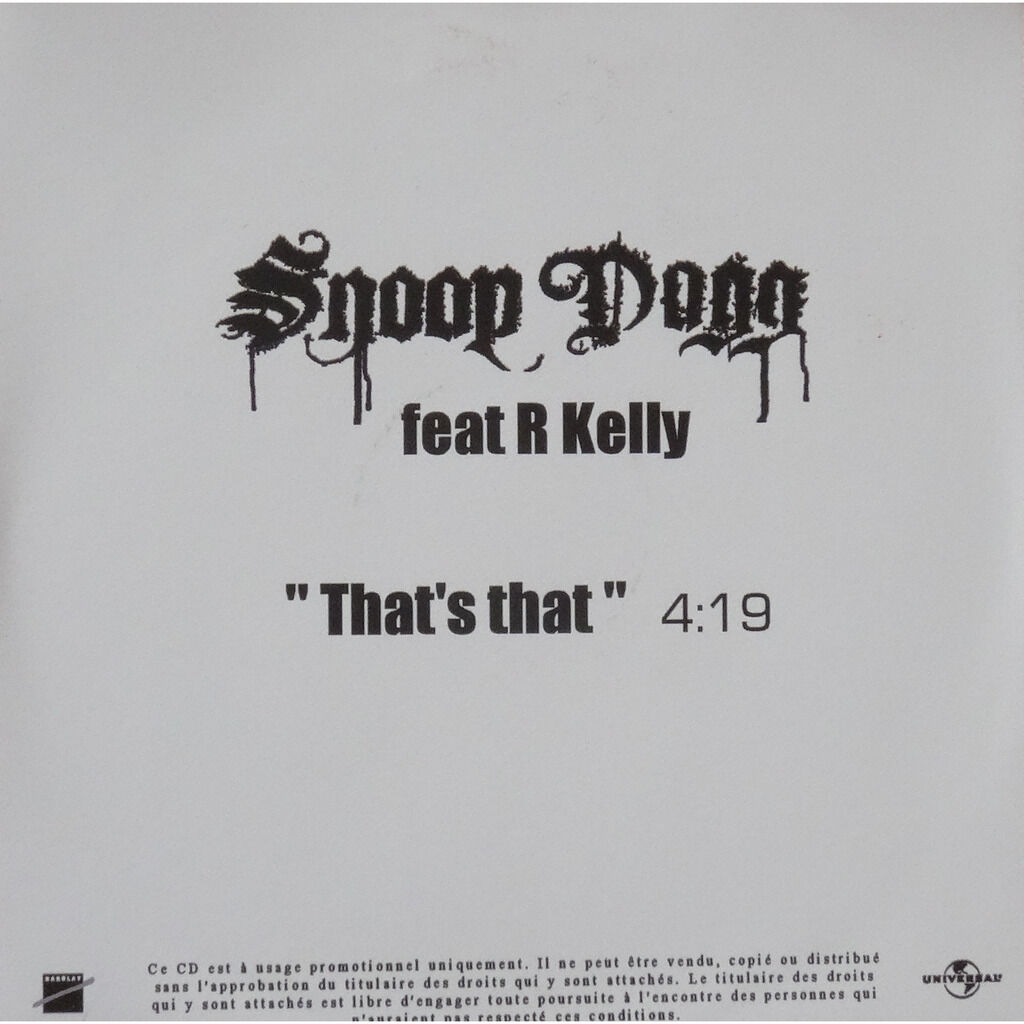  SNOOP DOGG feat R KELLY  -  that's that 