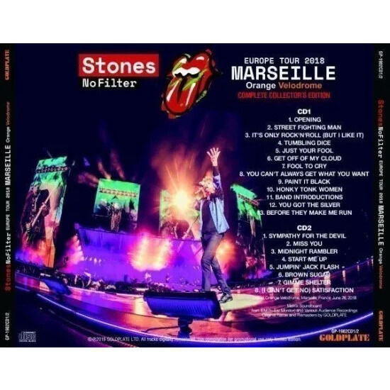  THE ROLLING STONES  -  no filter europe tour 2018 marseille orange velodrome 