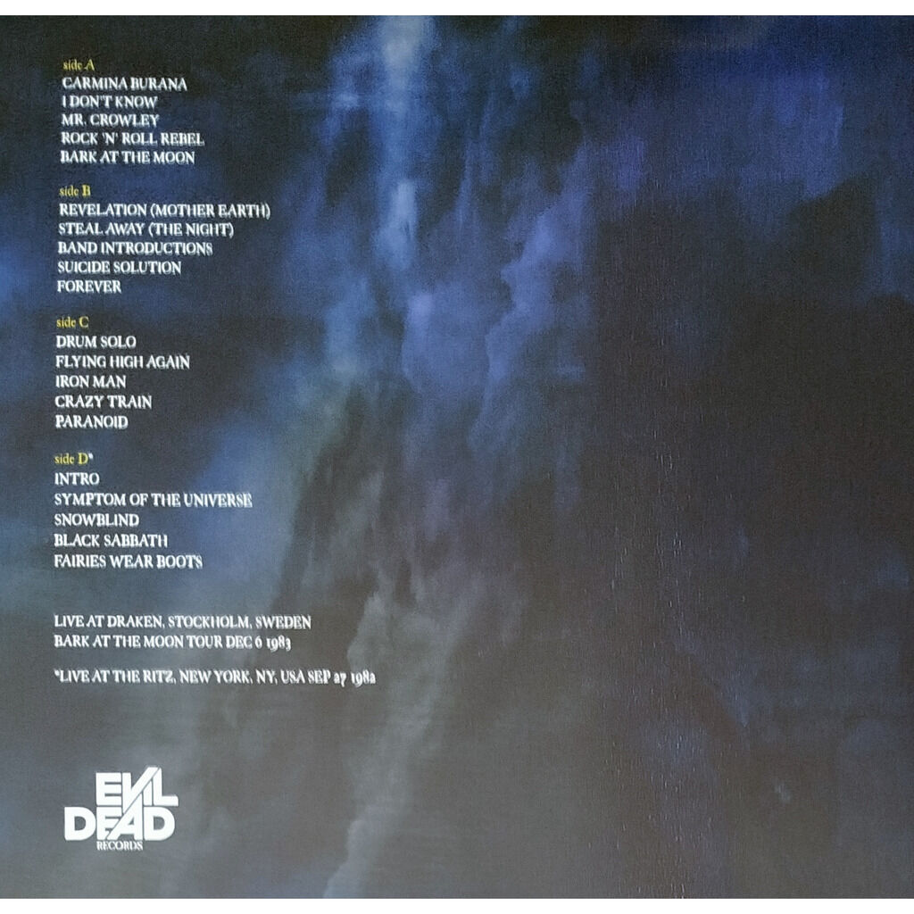  Ozzy Osbourne  -  bark at the moon sweden tour -smoke yellow vinyls 