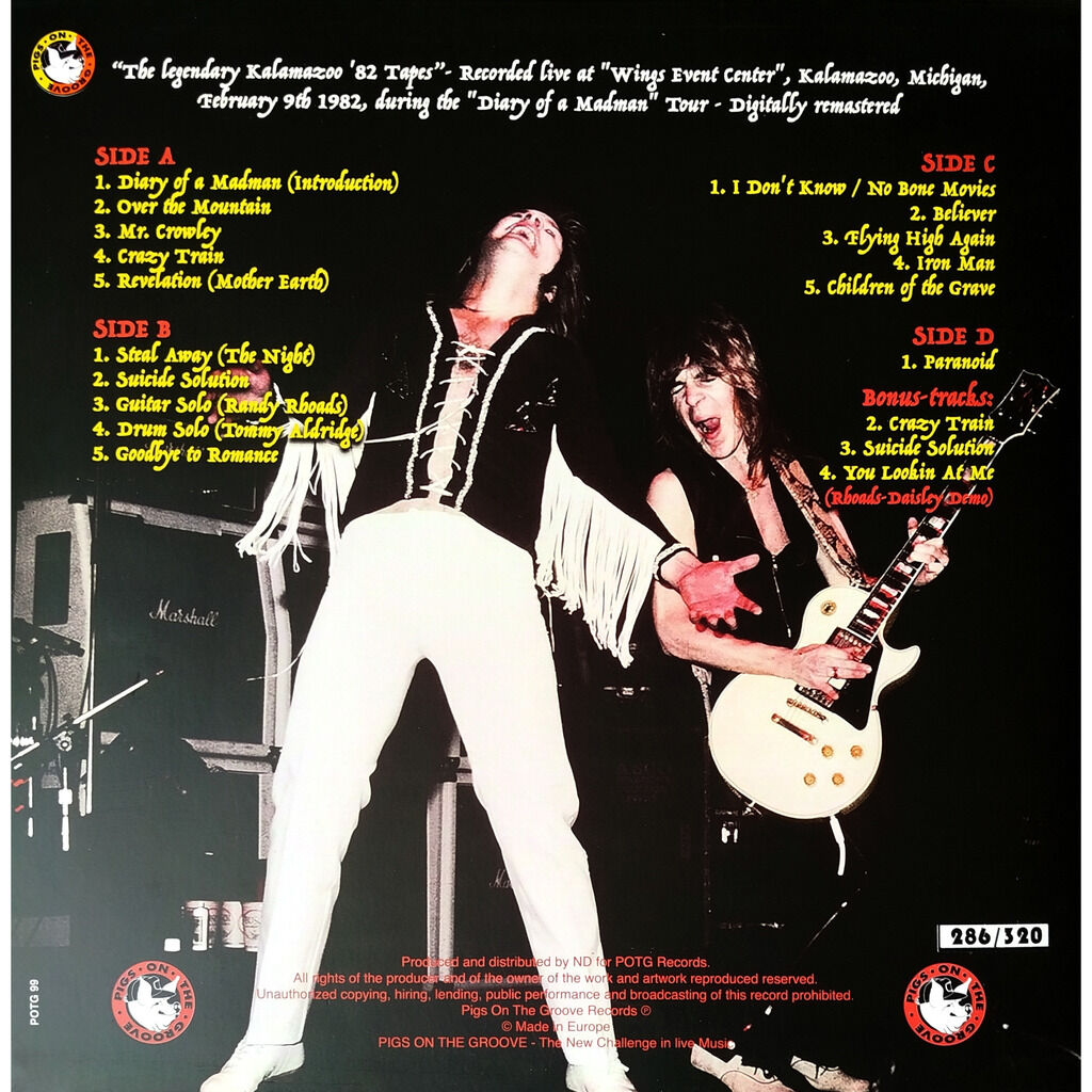  Ozzy Osbourne  -  goodbye to romance -red/green vinyls 