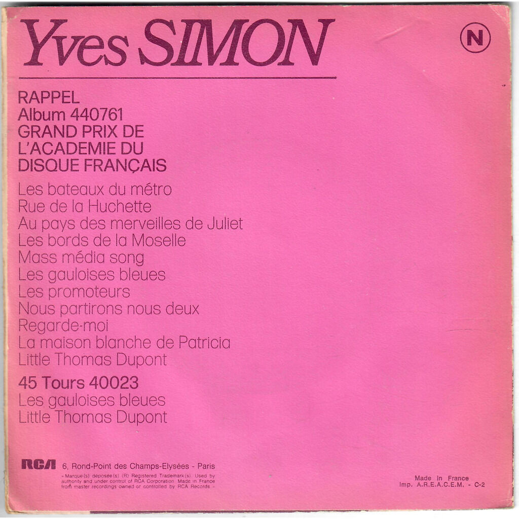  Yves Simon  -  au pays des merveilles de juliet 