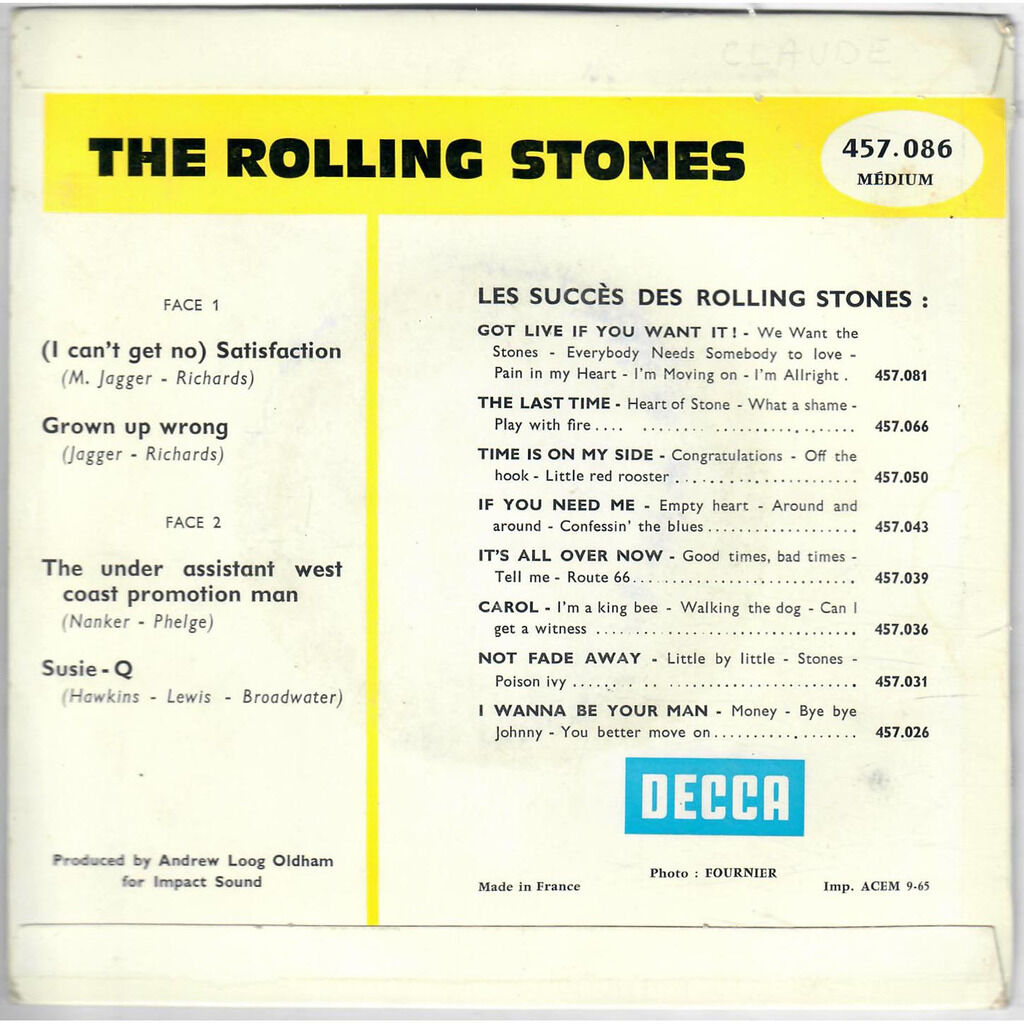  The Rolling Stones  -  (i can't get no) satisfaction 