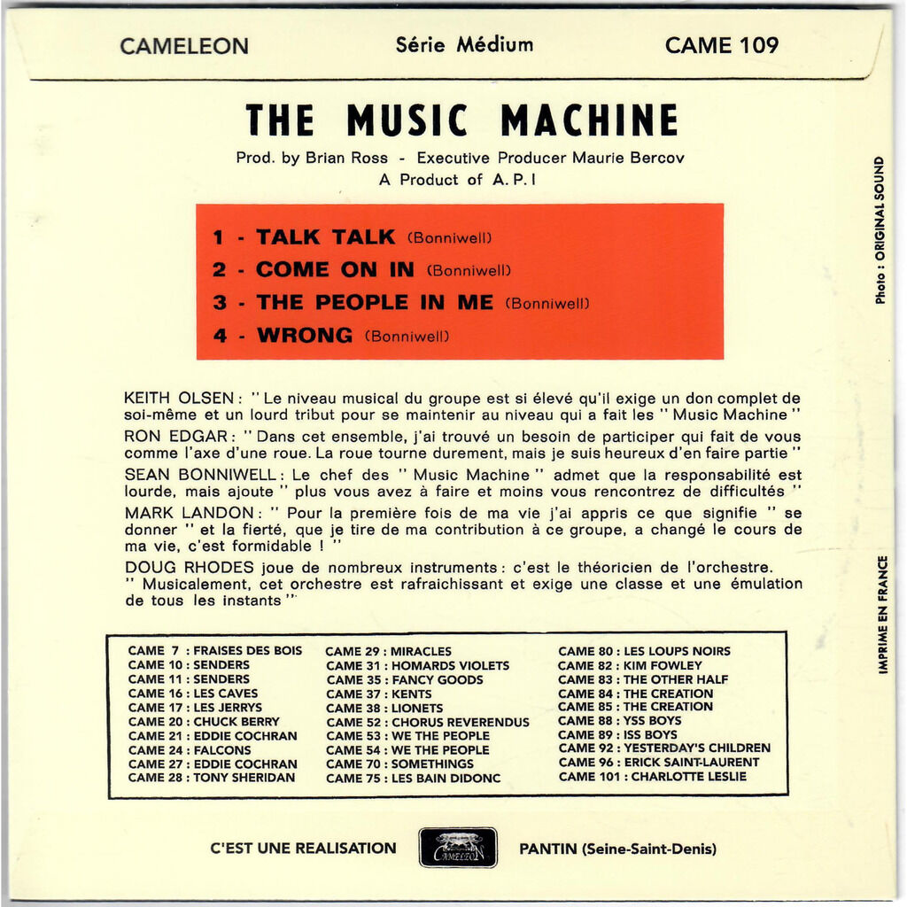  The Music Machine  -  talk talk 