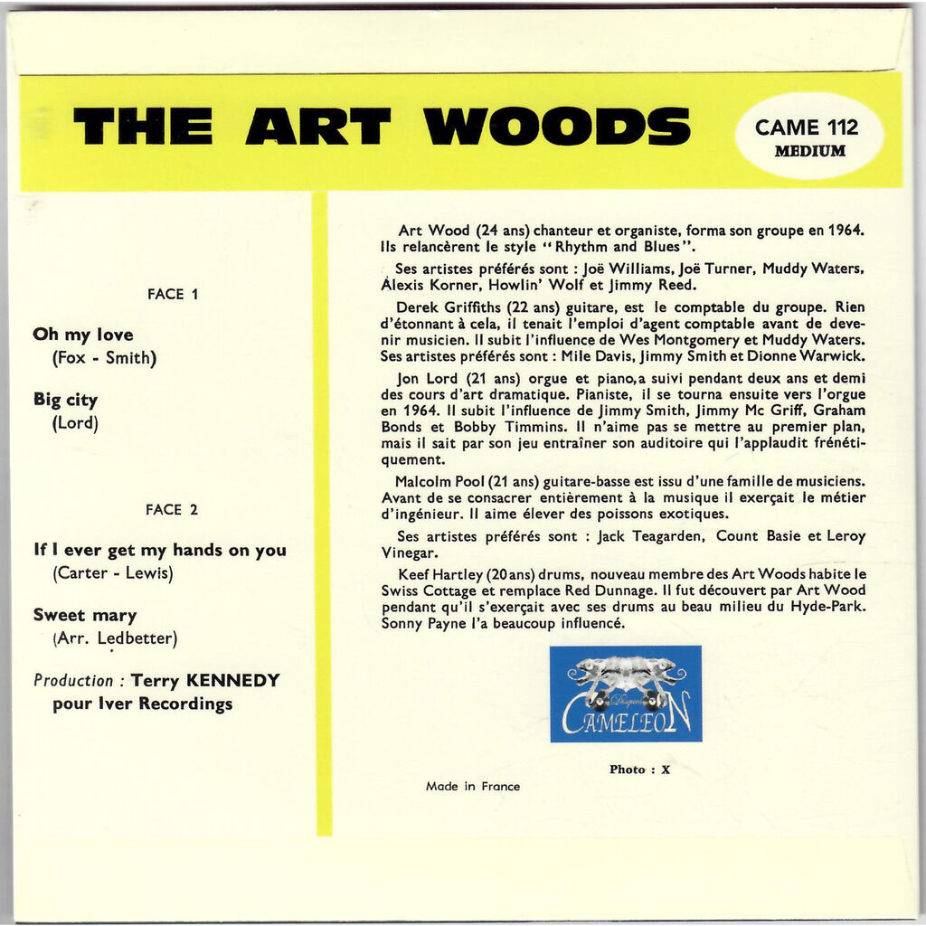  The Artwoods  -  oh my love 